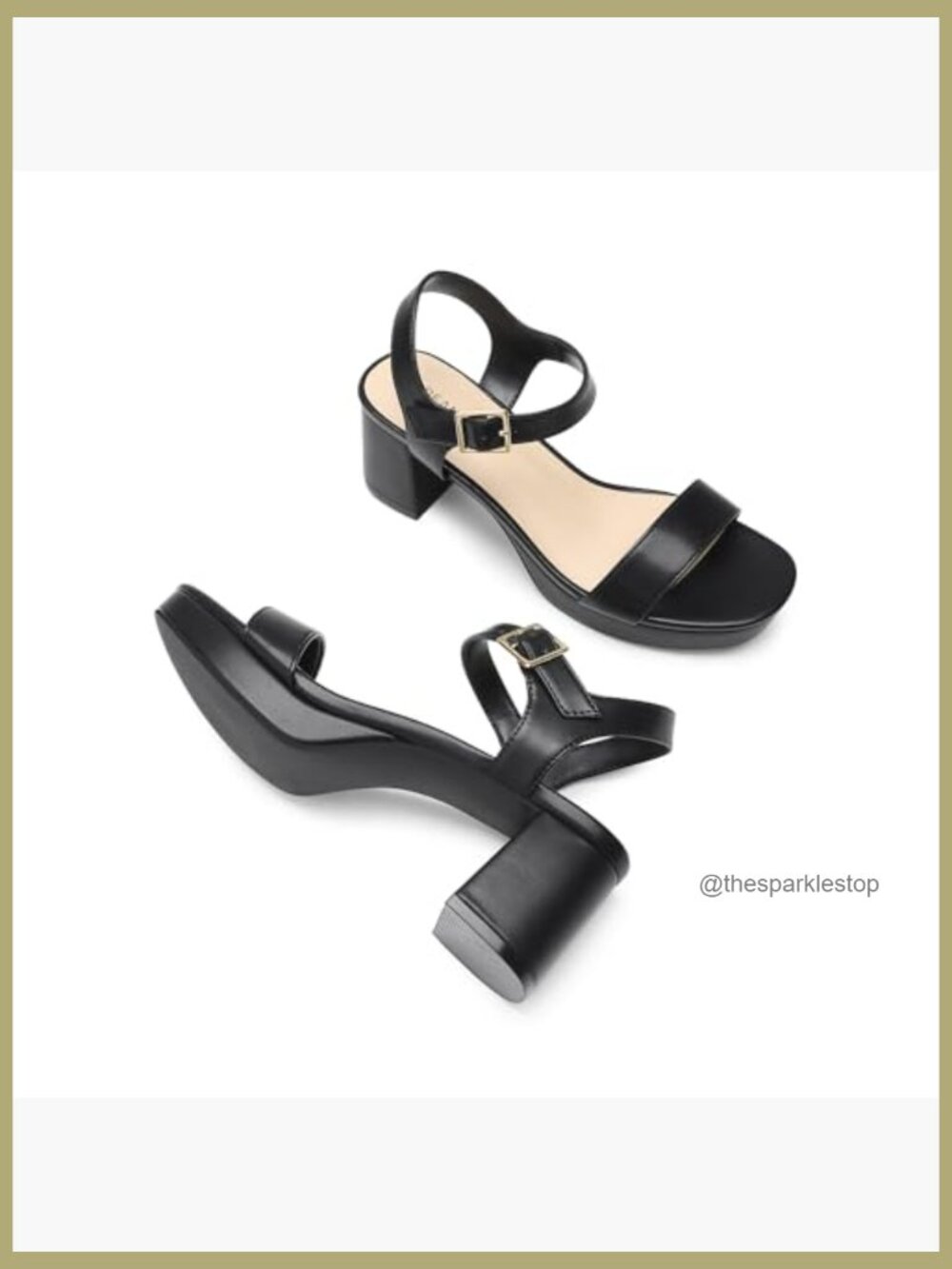 Women's Platform Heels Block Chunky Open Toe Ankle Strap Heel Sandals - Picture 4 of 7